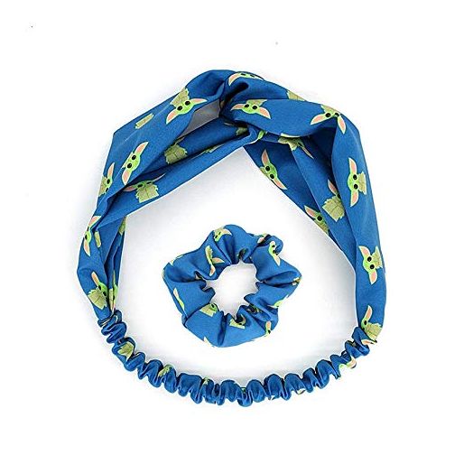BLAISTER Cute Baby Yoda Headbands Hair Scrunchies for Women, Non Slip Stretchy Breathable Hair Bands Criss