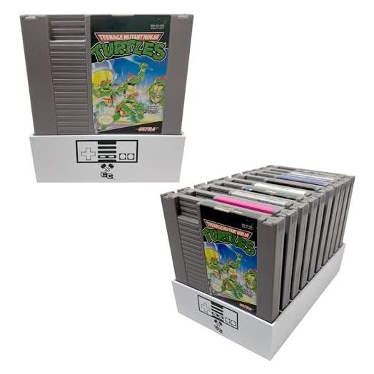 White, NES Compatible Cartridge Holder, NES Game Tray, Holds 10 Games, Clutter Reducing, Retro Video Game Collection, works with Nintendo Entertainment System NTSC and PAL Cartridges