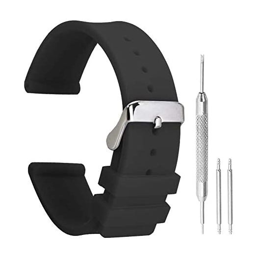 Silky Silicone Watch Band Strap Rubber with Stainless Steel Pin Buckle