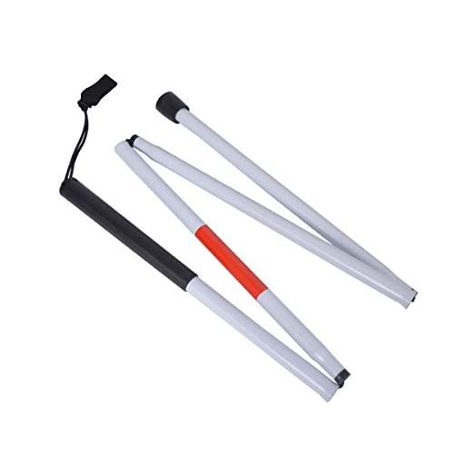 Baitaihem Folding Blind Cane Reflective Red Folding Walking Stick for Vision Impaired and Blind People