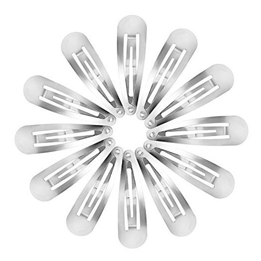 Hotop Snap Hair Clips Hair Barrettes for Kids, Girls and Women, 50 mm (Silver) (50 Pack)