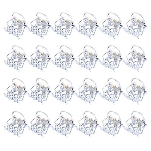 24 Pcs Small Mini Hair Clips Tiny Hair Claws Pins Clamps Plastic for Women Girl's Hair (Clear)