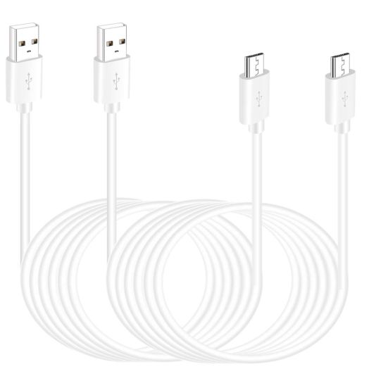 2 Pack 16.4FT Micro USB Cable Power Extension Cord for Wyze Cam,WyzeCam Pan,YI Cam,YI Dome Home Camera,Kasa Cam,Oculus Go,Furbo Dog,Nest Cam,Blink,Long Charging Wire for Security Cameras