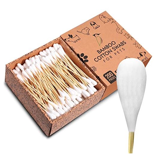 Beautiful Mind Ear Cleaning Cotton Buds Q tips for Pets – Bamboo Gun Cleaning Swabs – Eco-Friendly Dog Ear Cotton Swabs – Advanced Double Tipped Design – Durable Large Wood Stick Cotton Swabs