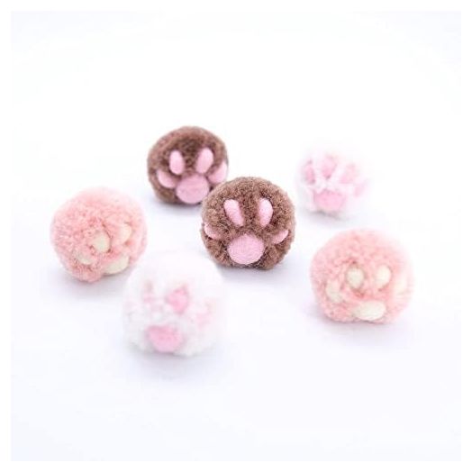 Cat Toys Ball Cat Owl Balls for Cats, Catnip Handmade Felt Wool & Yarn (Paw)