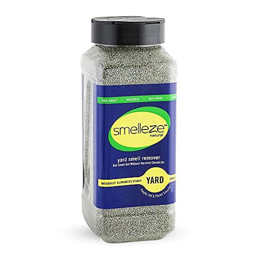 SMELLEZE Natural Yard Odor Remover Deodorizer: 2 lb. Granules Eliminate Outdoor Pet Urine & Stool Smell. Long Lasting. People, Pet, Plant & Planet Safe.