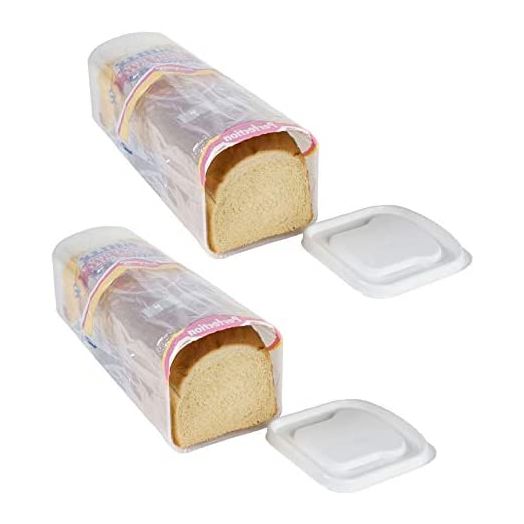 Bread Loaf Plastic Keeper Box Airtight Holder, Set of 2
