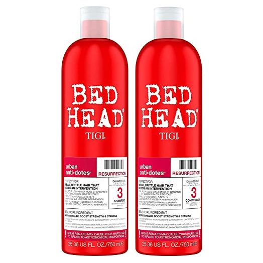 Bed Head by TIGI Urban Antidotes Resurrection Shampoo and Conditioner for Damaged Hair 25.36 fl oz 2 count