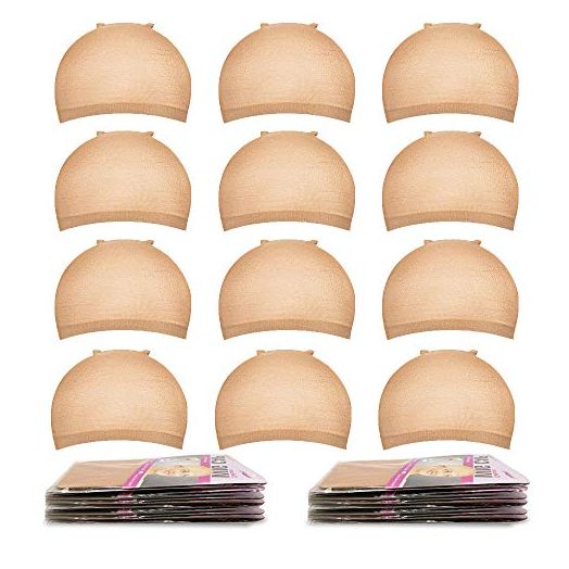 MORGLES Wig Caps, 20pcs Stretchy Nylon Wig Caps Stocking Caps For Wigs Wig Caps For Women Man-Light Brown