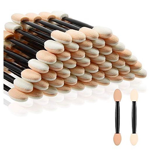 MORGLES Eyeshadow Applicators, 50pcs Eyeshadow Applicator Double Sided Eye Makeup Applicators Short Sponge