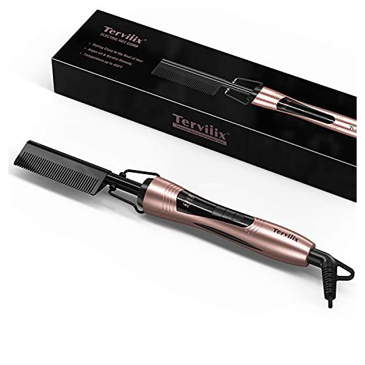 Terviiix Electric Hot Comb with Keratin & Argan Oil Infused Teeth