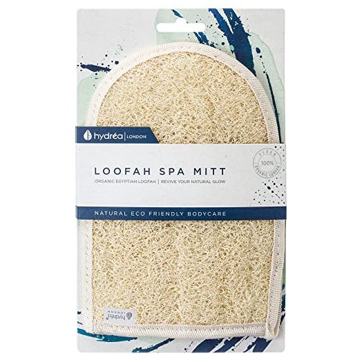 Hydrea London Exfoliating Glove, Egyptian Loofah & Dual-Sided Face Mitt