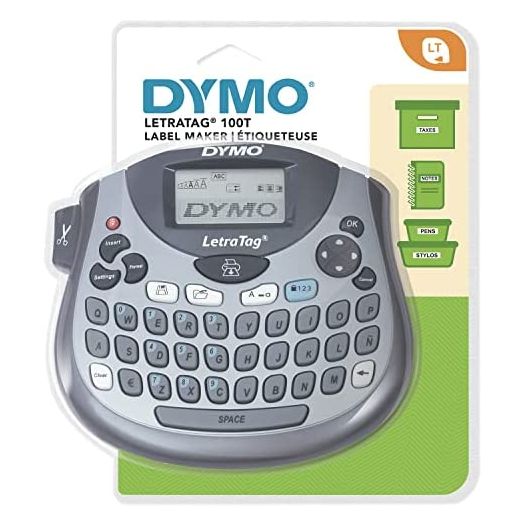 Dymo LetraTag LT-100T Labelmaker | Portable Label Printer with QWERTY Keyboard | Silver | Ideal for The Office or at Home