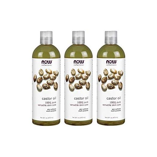 Now Solutions Castor Oil, 100% Pure, 16 Fl Oz (3 Count)