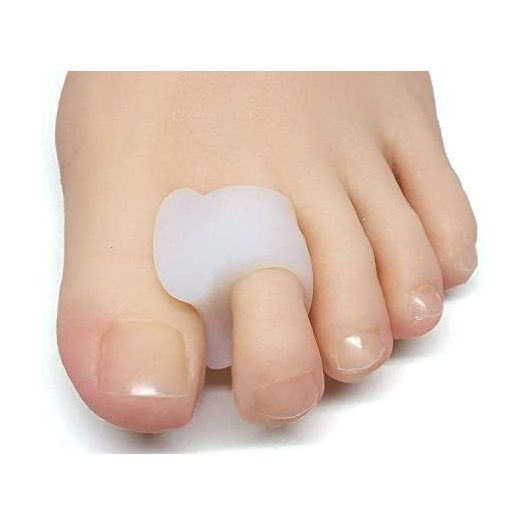ZenToes Gel Toe Separators for Overlapping Toes, Bunions, Big Toe Alignment, Corrector and Spacer - 4 Pack (White)