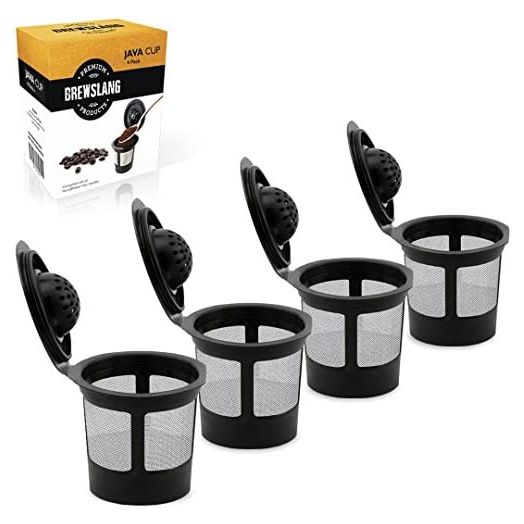 Reusable K-cup Filter for Keurig K-Select, K-Elite, K-Classic, K-Latte, K-Compact, B40, B41, B45, B50, B55, B60, B65, B66, B70, B71, B75, B76, B77, B79-4 Pack by Brewslang