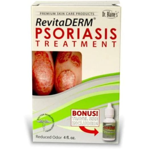 Dr. Blaine’s REVITADERM Psoriasis Formula - Soothing Topical Cream with Coal Tar, Tea Tree Oil and Lavender Oil for Itching, Flaking, Dry, Cracked Skin Relief - 4 fl. oz. - Includes Travel Size Bottle