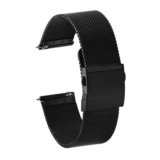 Carty Stainless Steel Mesh Watch Bands for Men,Thin Metal Mesh Watch Strap 22mm Quick Release Watch Band Black