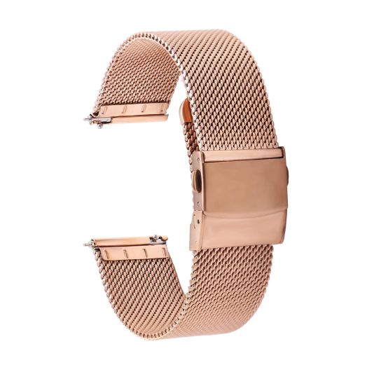 Carty 18mm Rose Gold Watch Band for Women Stainless Steel Mesh Watch Strap