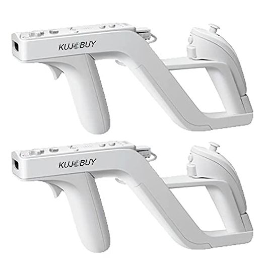 Zapper Light Gun Attachment Compatible for Nintendo Wii Remote Nunchuck Wireless Links Remote Controller Shoot Games Shooting (Pack of 2)