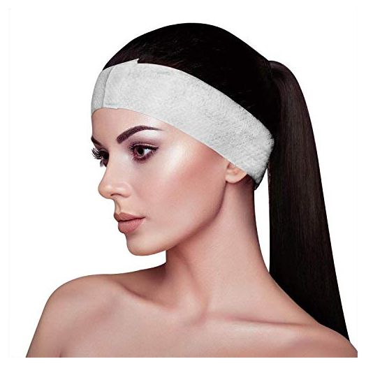 APPEARUS 100 Ct. Disposable Spa Facial Headbands with Convenient Closure
