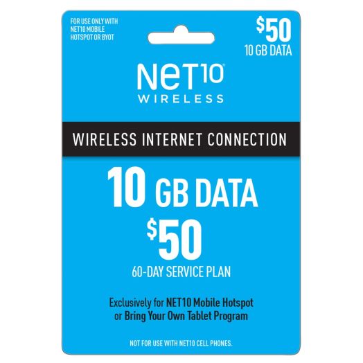 NET10 Wireless $50 Mobile Hotspot 60-Day Plan Direct Top Up