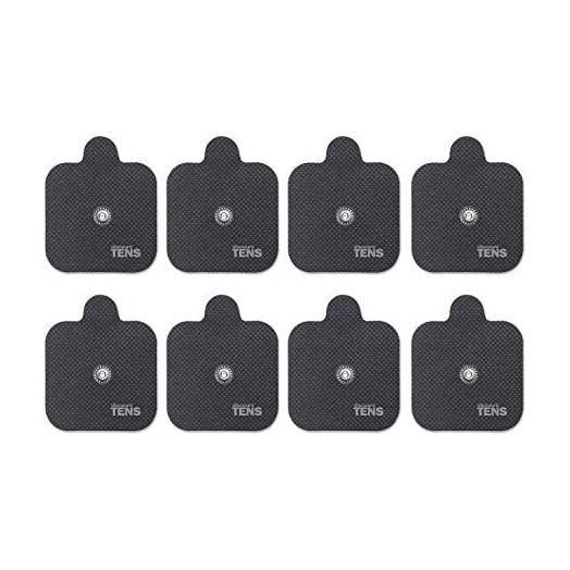 Discount TENS, Compex Easy Snap Compatible TENS Electrodes, 8 Premium Replacement Pads for Compex TENS Units. (2 inch x 2 inch)