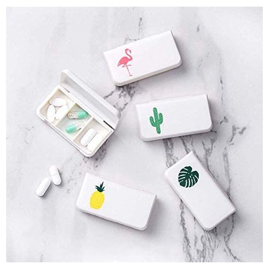 4 Pack Small Pill Organizer Pill Case Box, Individual Compartments Holds Vitamin, Medicine, Portable Pill Box Small Pill Container for Purse or Pocket