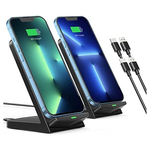 ,iPhone Wireless Charger Stand,15W Fast Qi Wireless Charger Compatible with iPhone 13/12/11Pro Max/XR/X/8,Galaxy S22/S21/S20/S10,Pixel,All Qi-Enable Phones