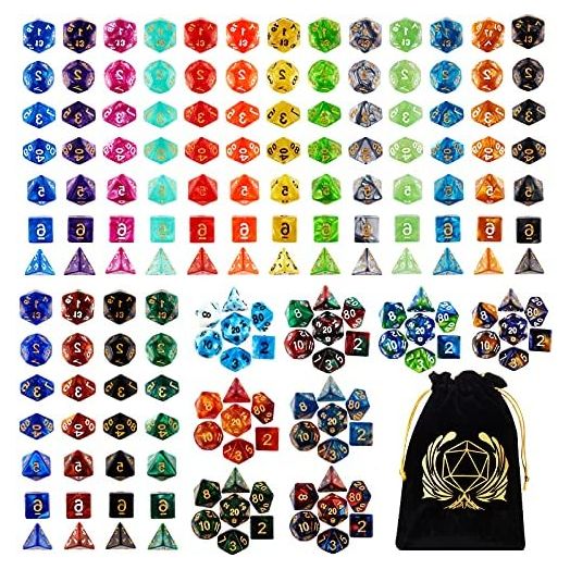 Coyeekn DND Dice Set, 25 x 7 (175 Pieces) Polyhedron Dice 25 Colors Dice for Dungeons and Dragons Tabletop