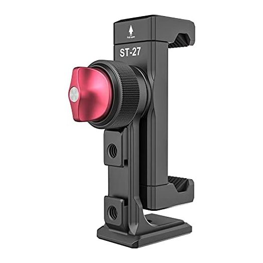 Metal Phone Tripod Mount 3 Cold Shoes & Arca Port, 360° Smartphone Tripod Adapter for iPhone Samsung Cell Phone Stand Holder for Desktop Tripod Video Live Streaming Vlogging Rig