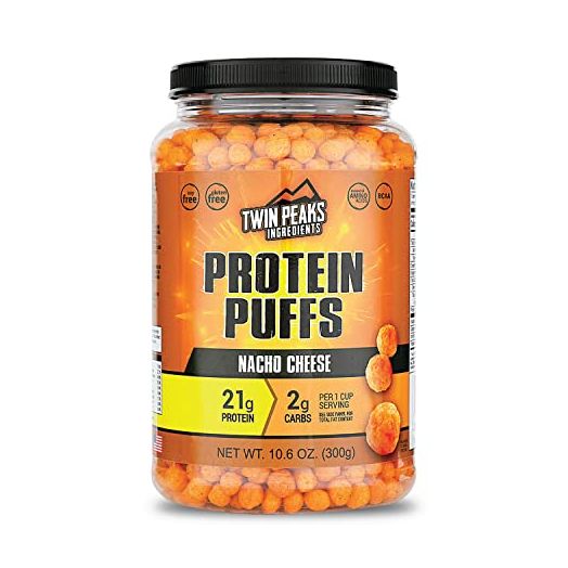 Twin Peaks Low Carb, Keto Friendly Protein Puffs, Nacho Cheese (300g, 21g Protein, 2g Carbs)