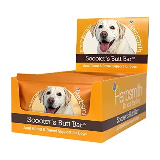 Herbsmith Scooter’s Butt Bars - Anal Gland and Bowel Support with Pumpkin Fiber for Dogs- Digestive Aid for Dogs - Dog Fiber Bars - Case of 8 Large Bars