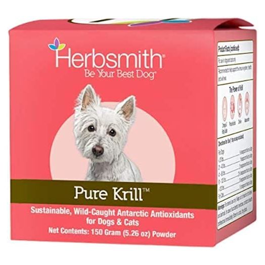 Herbsmith Pure Krill - Wild-Caught Antarctic Krill - Just 1 Ingredient - Astaxanthin for Dogs - Ready-to-Use Omega 3s – Alternative to Krill Oil for Dogs - 150g