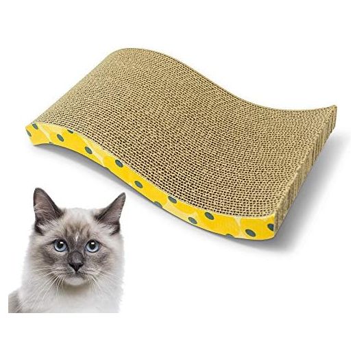 OurPets The Wave Curved Catnip Cat Scratcher (Cat Toys for Indoor Cats, Catnip Toys, Cat Gifts & Cat Toys Interactive) [Includes Cosmic Catnip- North-American Grown Catnip]