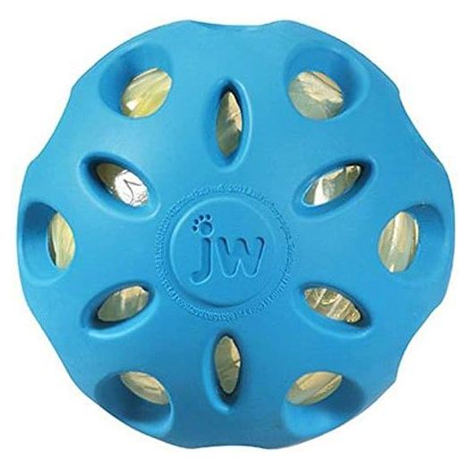 JW Pet Crackle Heads Crackle Ball Crunchy Noise Chew Fetch Toy for Dogs, Assorted Colors, Large 4' Diameter