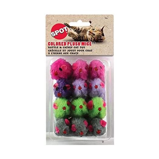 SPOT By Ethical Products - Classic Cat Toys for Indoor Cats - Interactive Cat Toys Balls Mice Catnip Toys - Alternative To Wand Toys and Electronic Cat Toys - Rattle Mouse Small