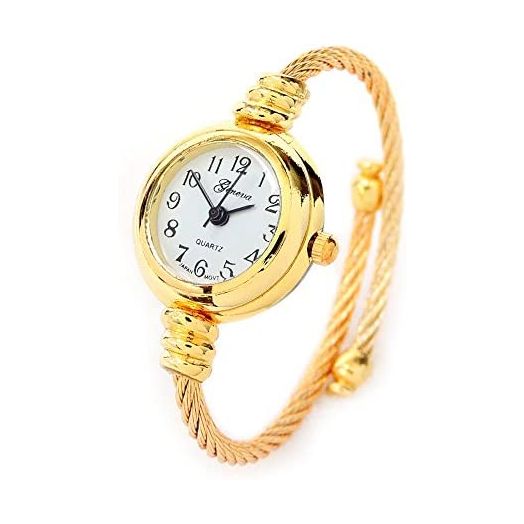 New Gold Geneva Cable Band Women's Small Size Bangle Watch