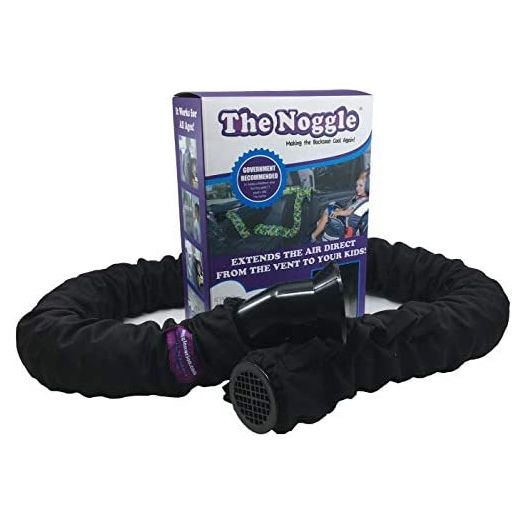 The Noggle - Making The Backseat Cool Again - Quick & Easy to Use Car Travel Accessories for a Comfy Ride Summer or Winter-Air Vent Extender Hose Directs Cool or Warm Air to Your Kids- 6ft, Black Ice