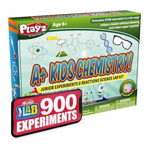 Playz Science Kits for Kids Age 8-12 with 900+ Science Experiments STEM Activities with Custom App and Exclusive Live 24/7 Support from an AI Scientist