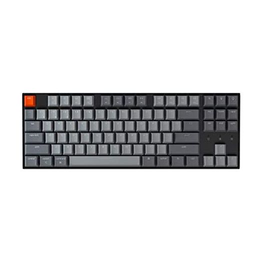 Keychron K8 Tenkeyless Wireless Mechanical Keyboard for Mac, White Backlight, Bluetooth, Multitasking, Type-C Wired Gaming Keyboard for Windows with Gateron G Pro Blue Switch