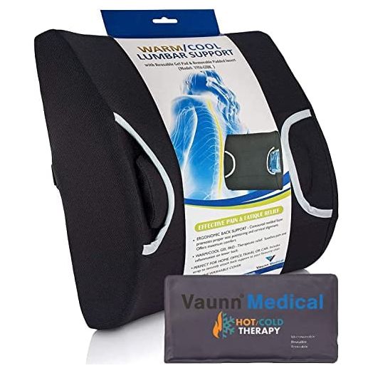 Vaunn Medical Seat Cushion, Lumbar Support Pillow for Office Chair with Removable Firm Insert