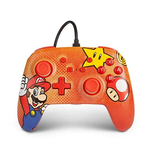 PowerA Enhanced Wired Controller for Nintendo Switch - Mario Vintage, Gamepad, Wired Video Game Controller, Gaming Controller - Nintendo Switch