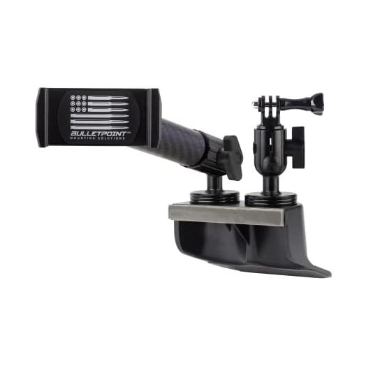 Bulletpoint Dash Mount Cell Phone Holder Compatible with 2011-2018 Jeep Wrangler JK JKU 20mm Ball Mount (Dual Ball Plastic Base with Phone Holder + Action Camera Mount)