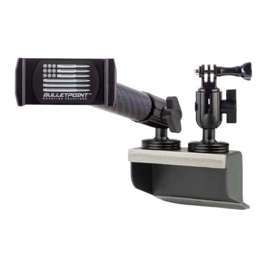 Bulletpoint Dash Mount Cell Phone Holder Compatible with 2011-2018 Jeep Wrangler JK JKU 20mm Ball Mount (Dual Ball Metal Base with Phone Holder + Action Camera Mount)