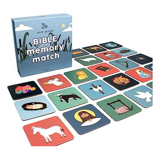 Toddler Matching Memory Match Game | Fun & Fast Gifts for Boys & Girls Ages 3 to 7 - Christain Preschool Homeschool Biblical Bible Themed Card Game