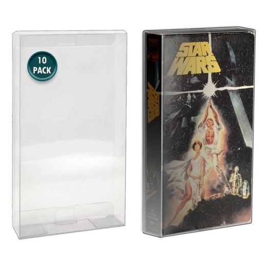 MALKO 10 Pack VHS Tape Protector Case | Protective Sleeve for VHS Cassette Original Box | Display Storage and Preservation
