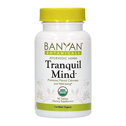 Banyan Botanicals Tranquil Mind, USDA Organic, 90 Tablets, Soothes Nervousness & Stress, Supports a Calm Mind