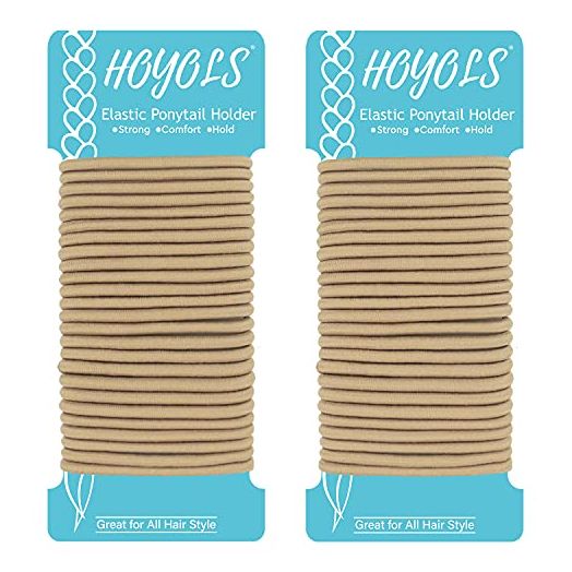 HOYOLS Blonde Ponytail Holders, No Metal Elastic Hair Ties, Braided Hair Bands Scrunchies for Girl Women