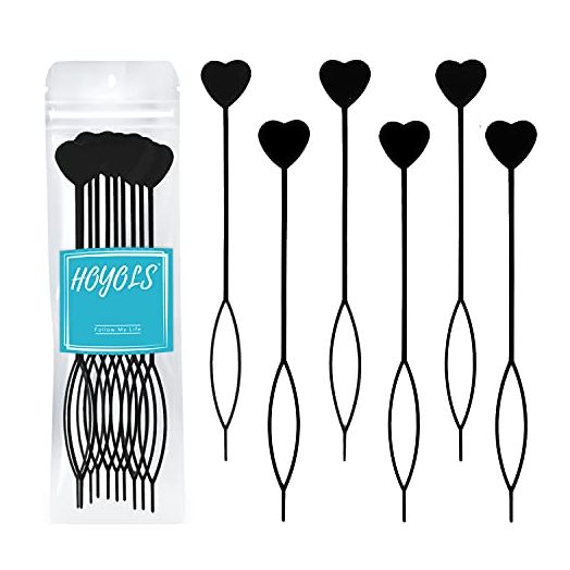 Hoyols 12pcs Quick Beader for Loading Beads on Hair Braids Beader Tool for Kids Girls Stringer Hair Topsy Tail Ponytail Maker Set 12 pcs Black